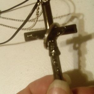 Stainless Steel Cross Necklace with 2 chains